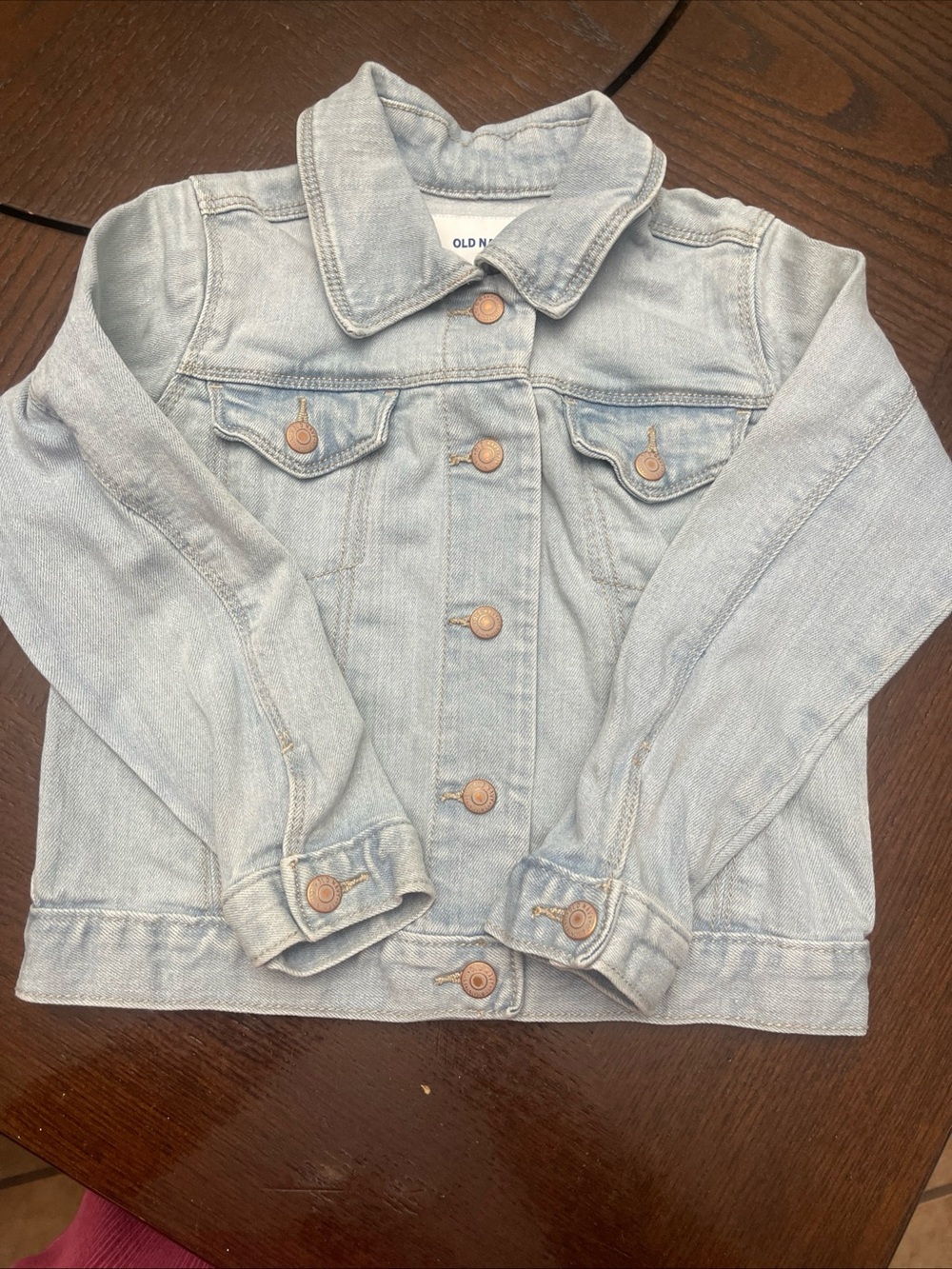 Old Navy Pale Blue Kids Denim Jacket with Copper Buttons